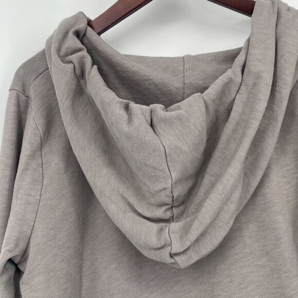 James Perse Women's French Terry‎ Long Sleeve Drawstring Hoodie Taupe Large - Picture 9 of 14